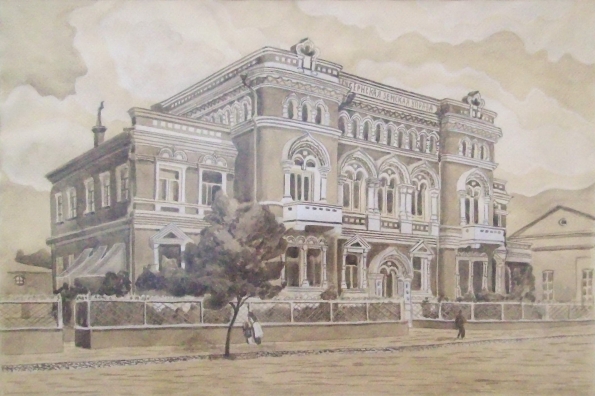 Таршина Алина, "Старая Самара", раб. №1, бум, кар., белила, акв.